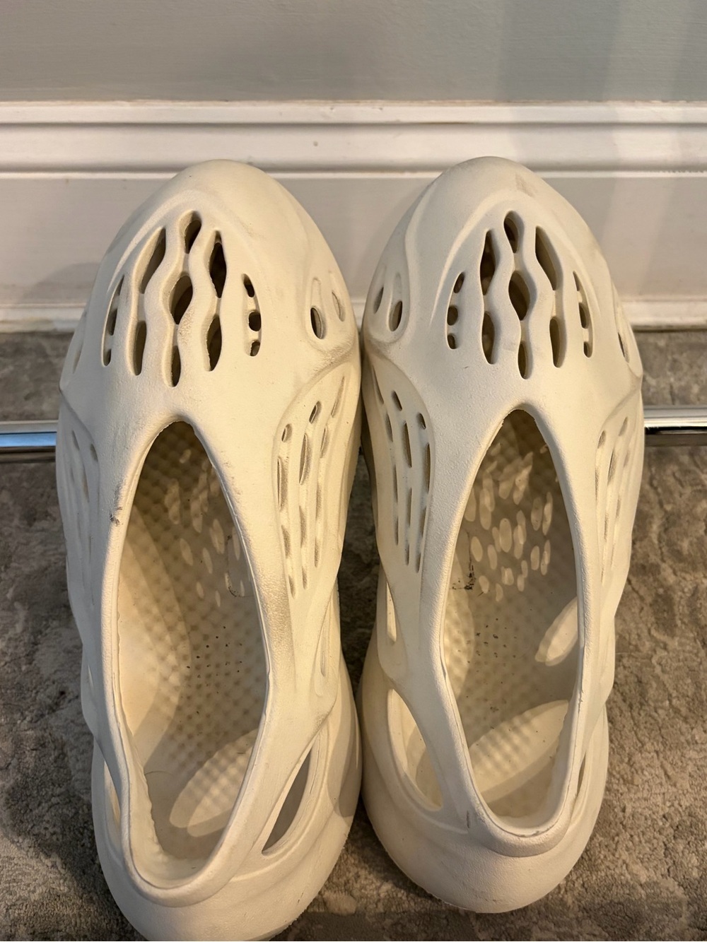 adidas Yeezy Foam Runner 'Sand' featuring a molded slip-on design- size 10